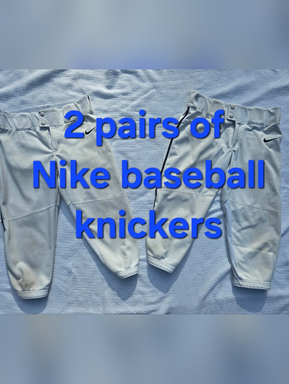Nike 2 Pairs White Knicker Baseball Pants Youth LG Knee Length
